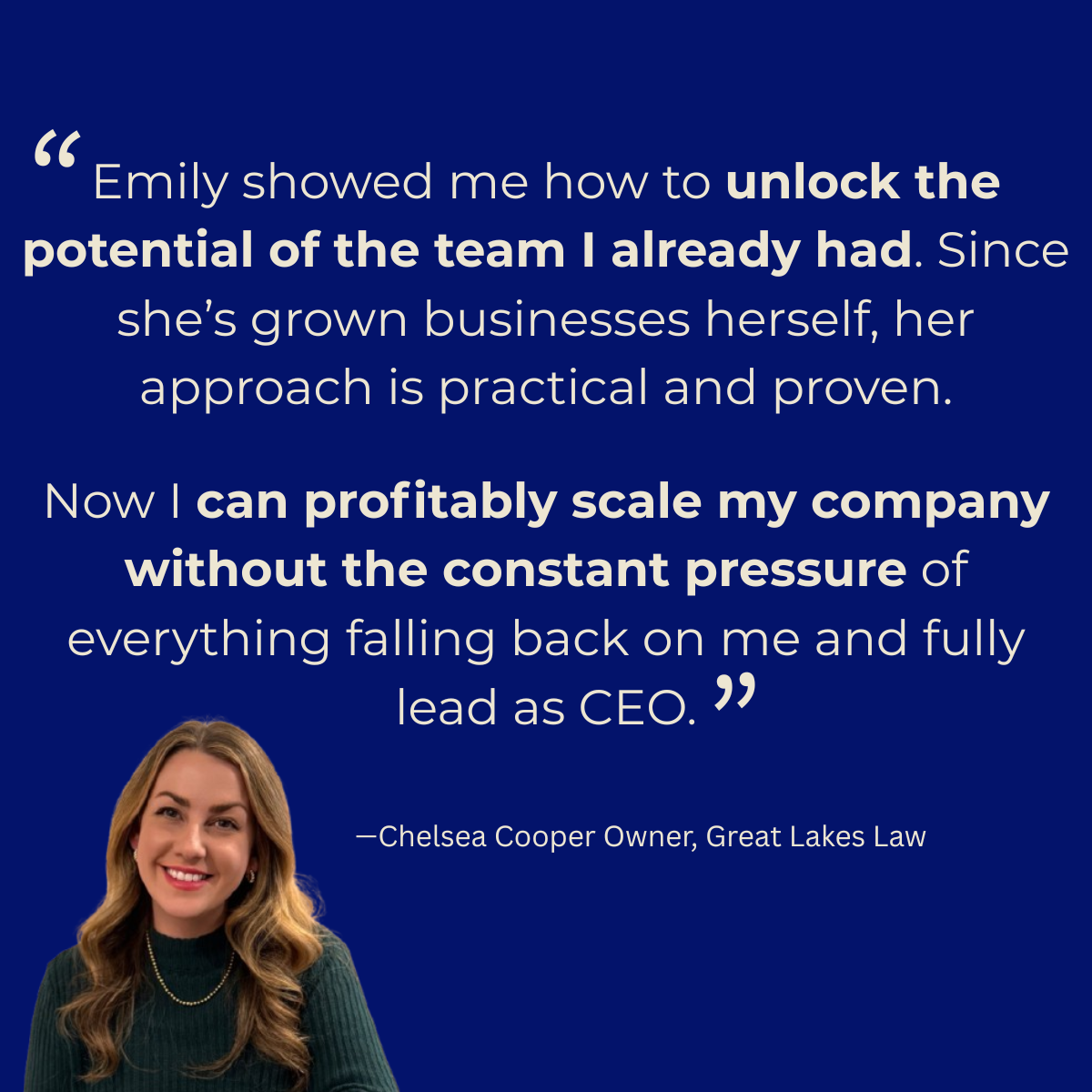 Chelsea Cooper Testimonial for Emily Branton, Boss&Buddha