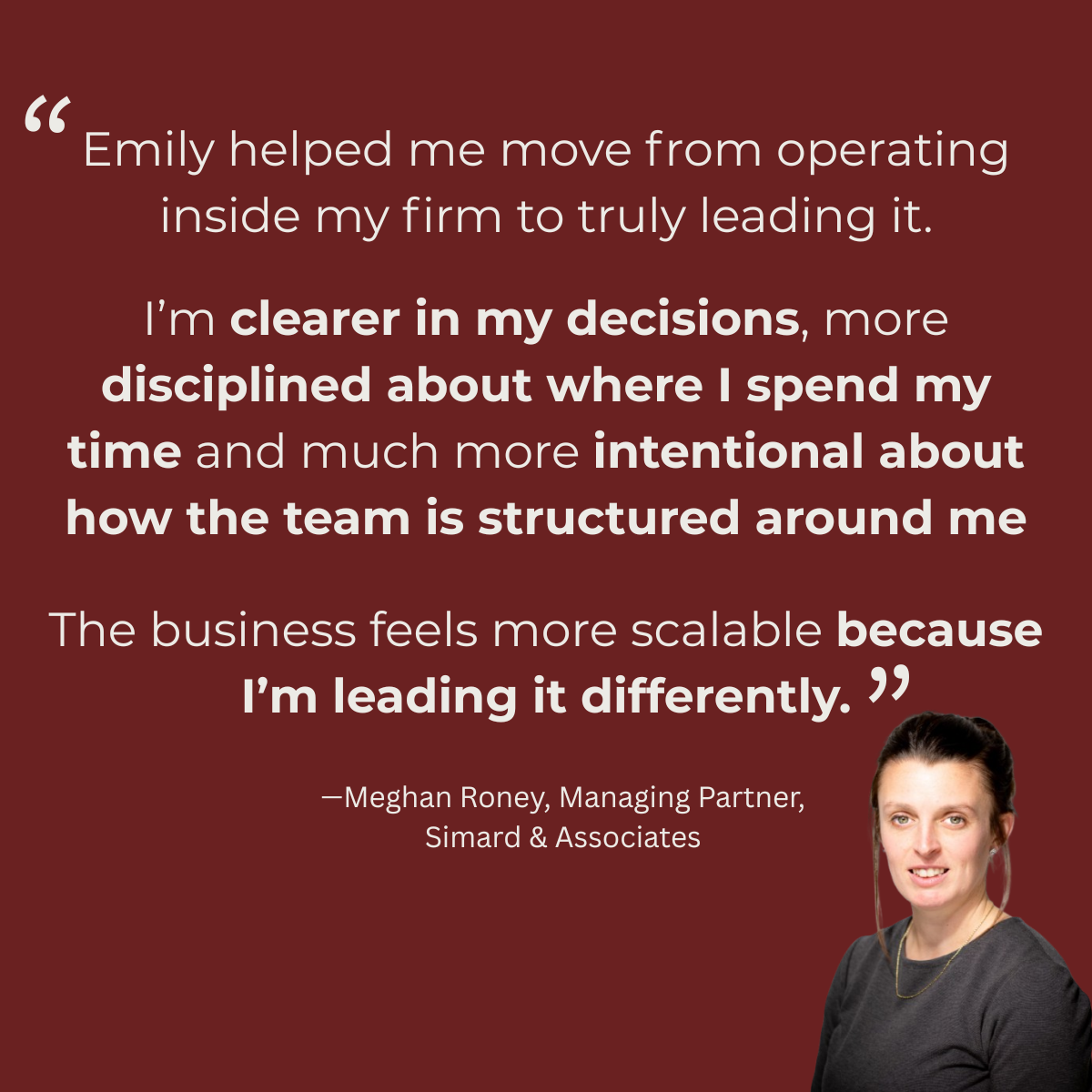 Meghan Roney Testimonial for Emily Branton, Boss&Buddha